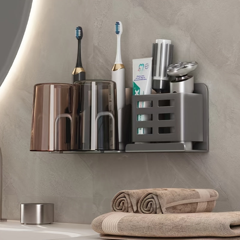 Norvo | BristleHub Veggmontert Elektrisk Tannbørsteholder – Aluminium Baderomsorganisator med Dreneringshull