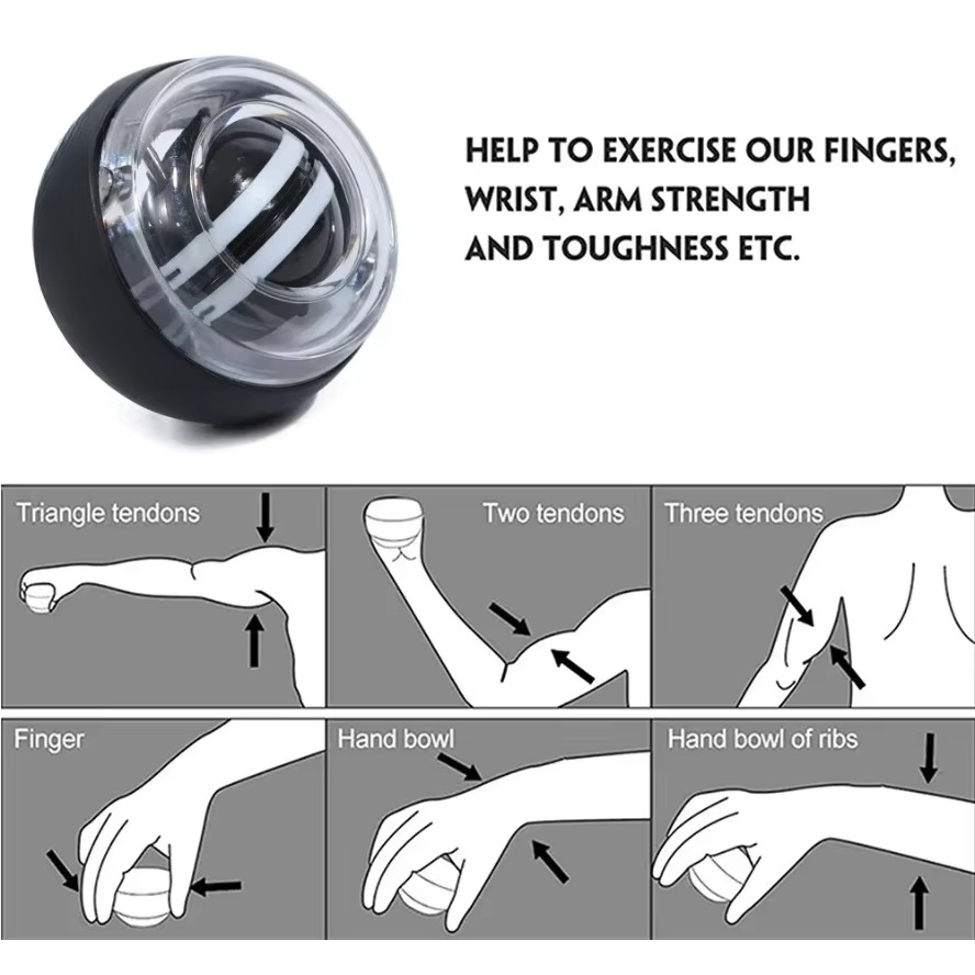 Norvo | Auto Start Gyro Ball Håndledds- og Underarmstrener Grepsstyrketrening