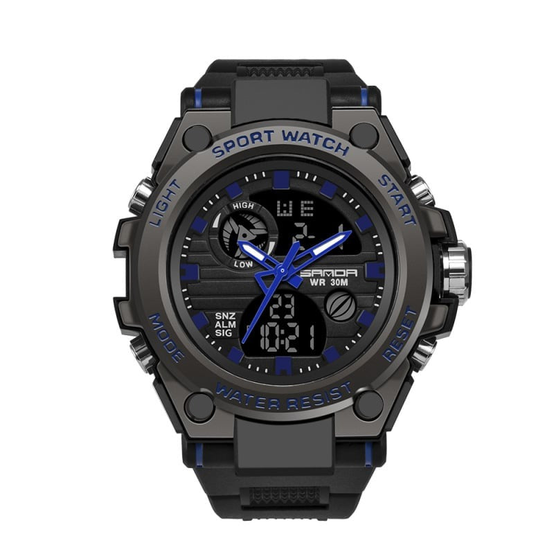 Norvo | Sporty Dual-Display Mode Multifunctional Waterproof Luminous Men's Wristwatch