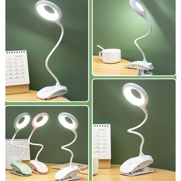 Norvo | Oppladbar LED Bordlampe med Klemme – Justerbar Skrivebordslampe for Hjemmekontor og Studier
