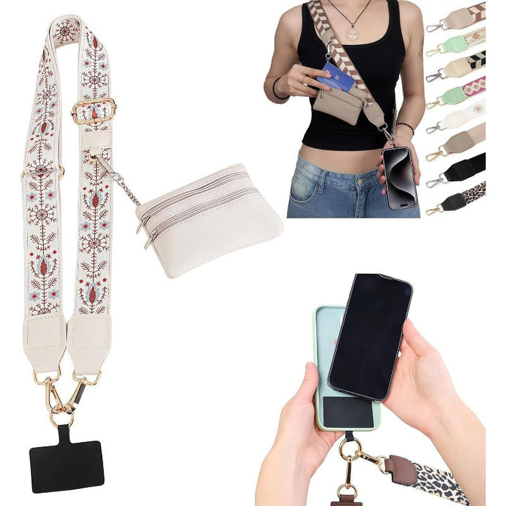Norvo | Stilig Crossbody Telefon Lanyard med Avtakbar Mini Lommebok