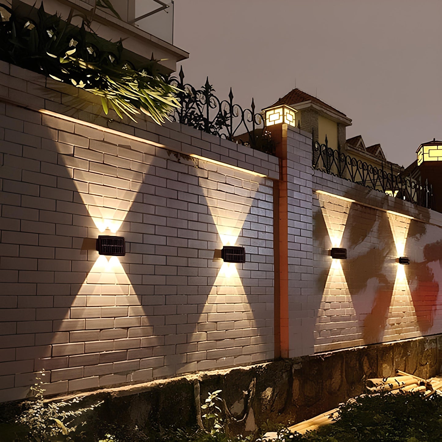 Norvo | Utendørs solcelle LED vegglampe svart