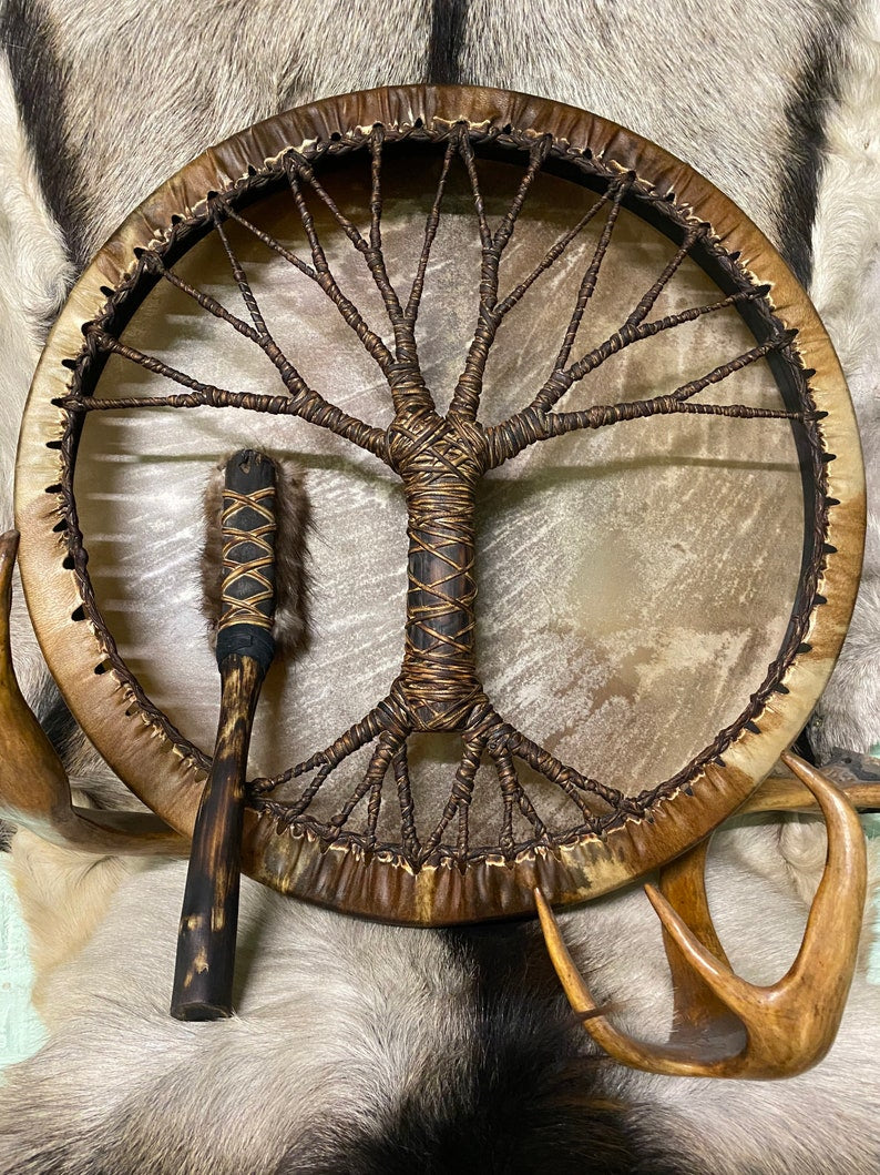 Norvo | Shaman tromme "Livets tre" Sibirisk tromme Åndemusikk