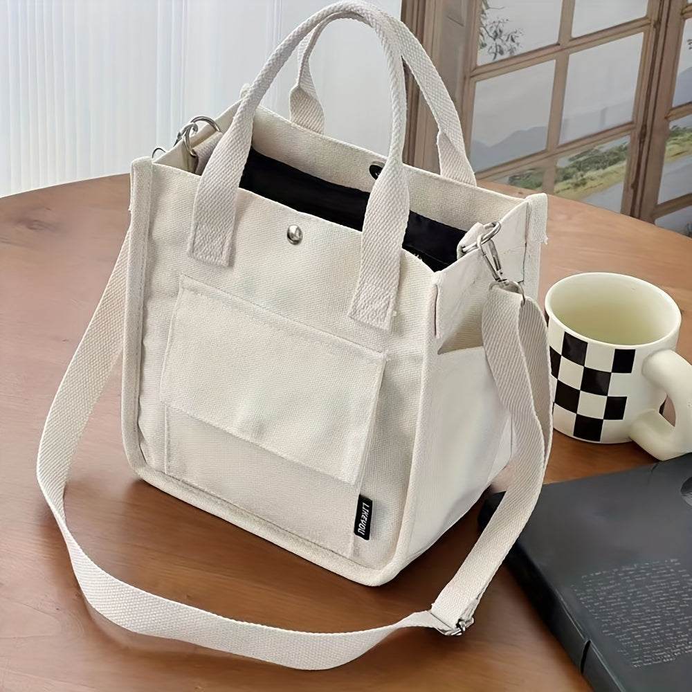 Norvo | UrbanEase Canvas Slingbag – Hvit skulderveske med magnetlås og justerbar stropp