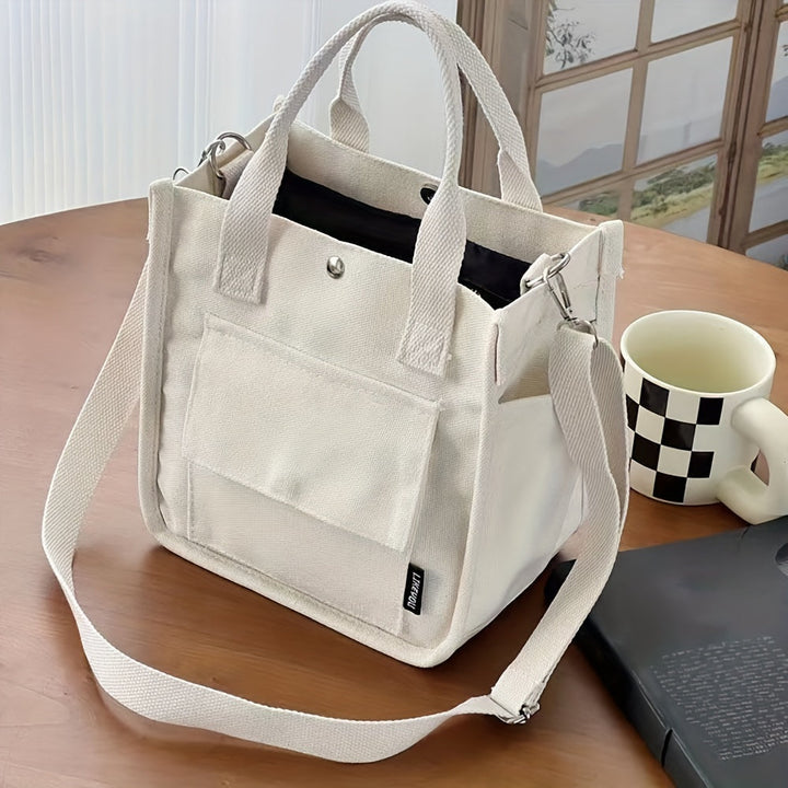 Norvo | UrbanEase Canvas Slingbag – Hvit skulderveske med magnetlås og justerbar stropp