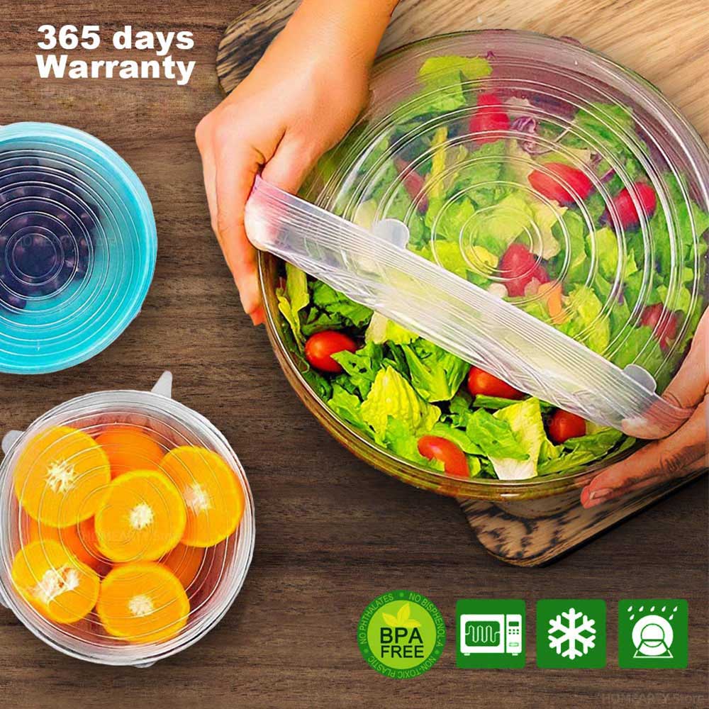 Norvo | 6PCS Tilpassbar Lokk Silikon Deksel Mat