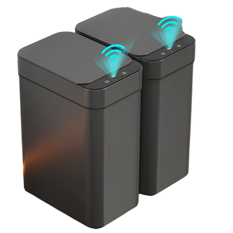 Norvo | Sett med 2 Smarte Sensor Søppelbøtter - Berøringsfrie og Kompakte (Svart)