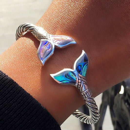 Norvo | Abalone Shell Havfrue Hale SS Bangle Armbånd