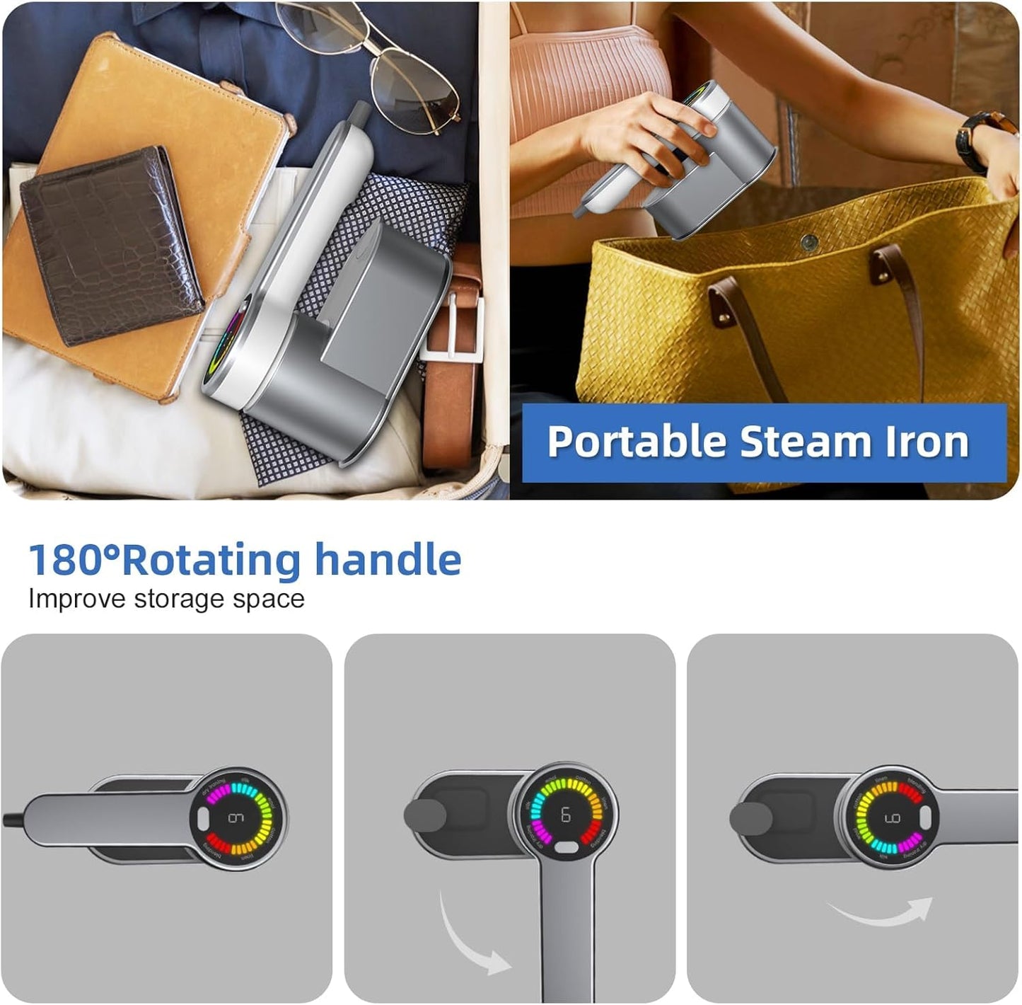 Frendorf | Bærbar reise dampstryker 1200W med 6 moduser og AU-plugg