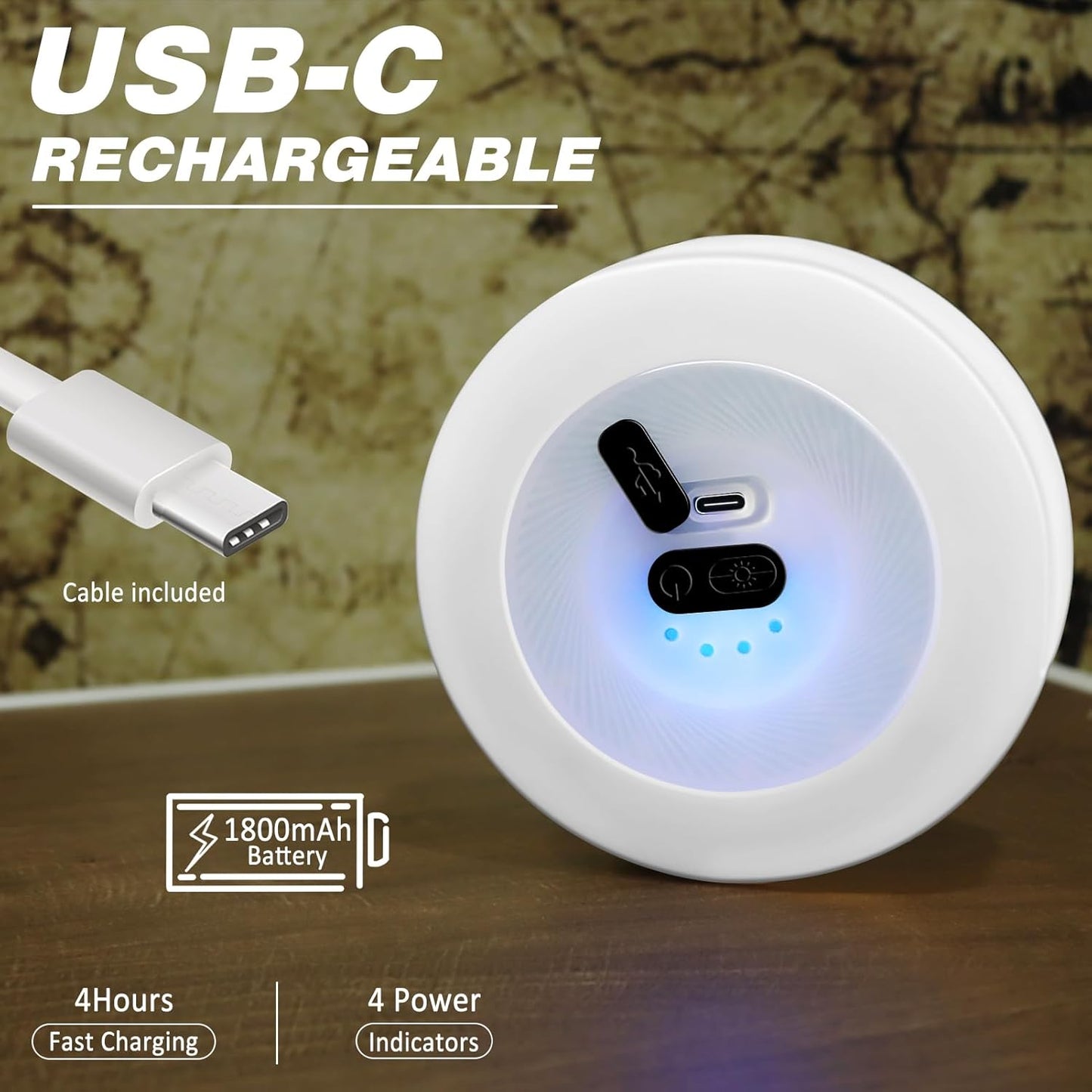 Norvo | Bærbar LED Camping Lyskæde – USB-oppladbare vanntette eventyrlys for utendørs og innendørs bruk (10m)