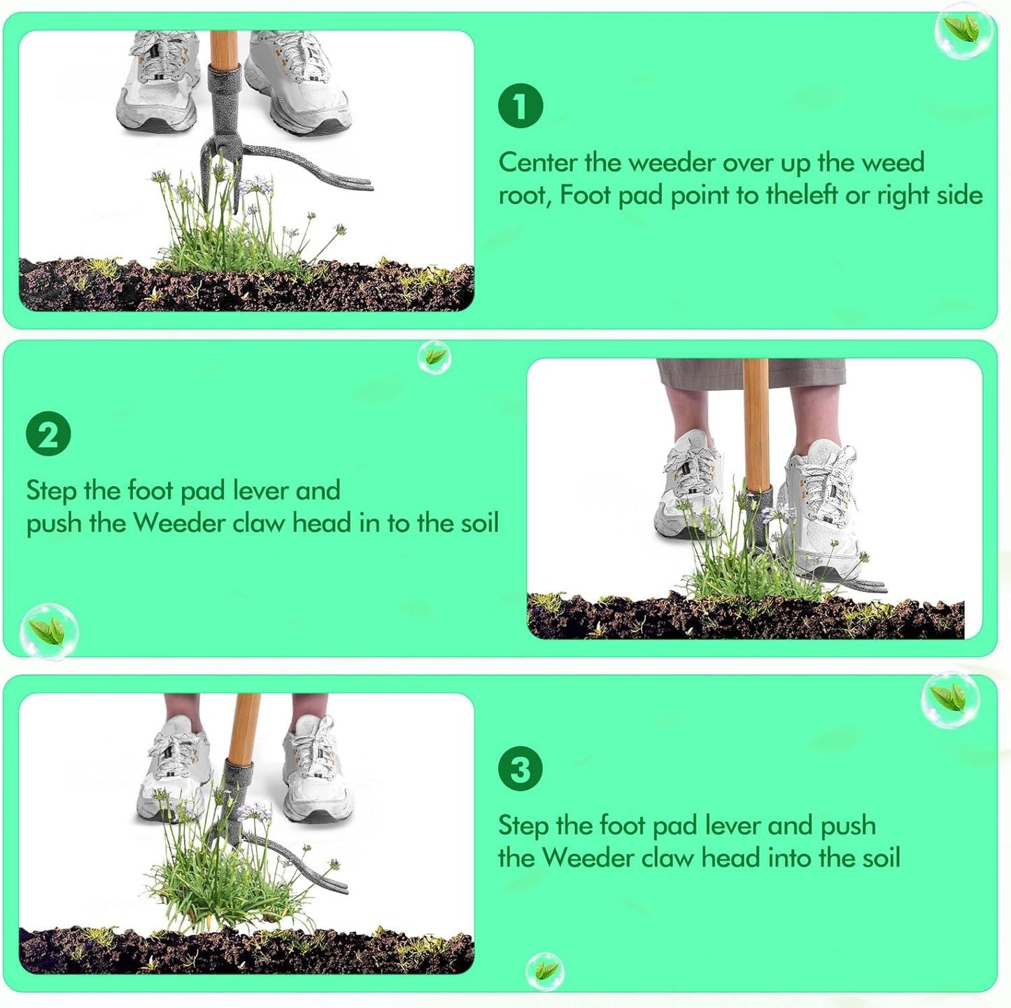 Norvo | Ugressfjerner med 4-klauet hode – Effektivt hageverktøy laget av jern for rotfjerning