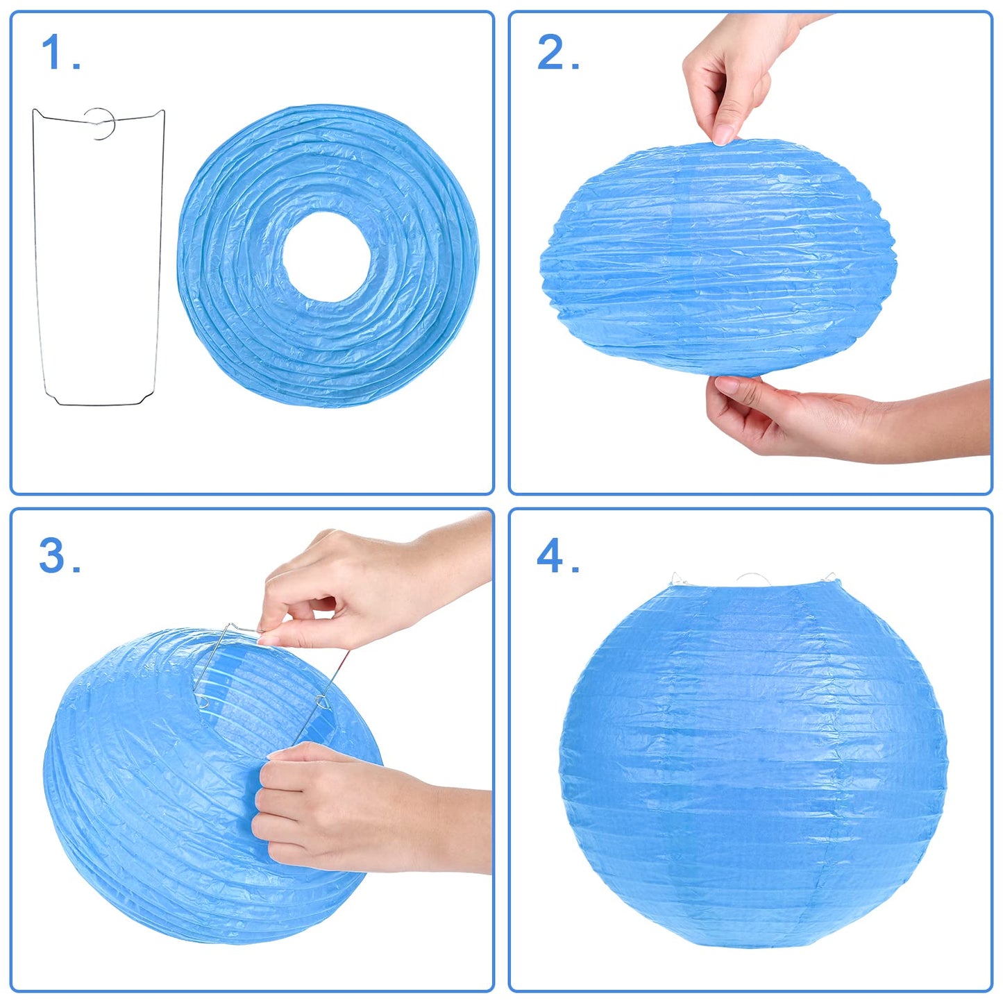 Norvo | Lihao 20Pcs Fargerike Papirlaterner For Fester, Bryllup, Fødselsdager, Halloween - 6'' Til 12''