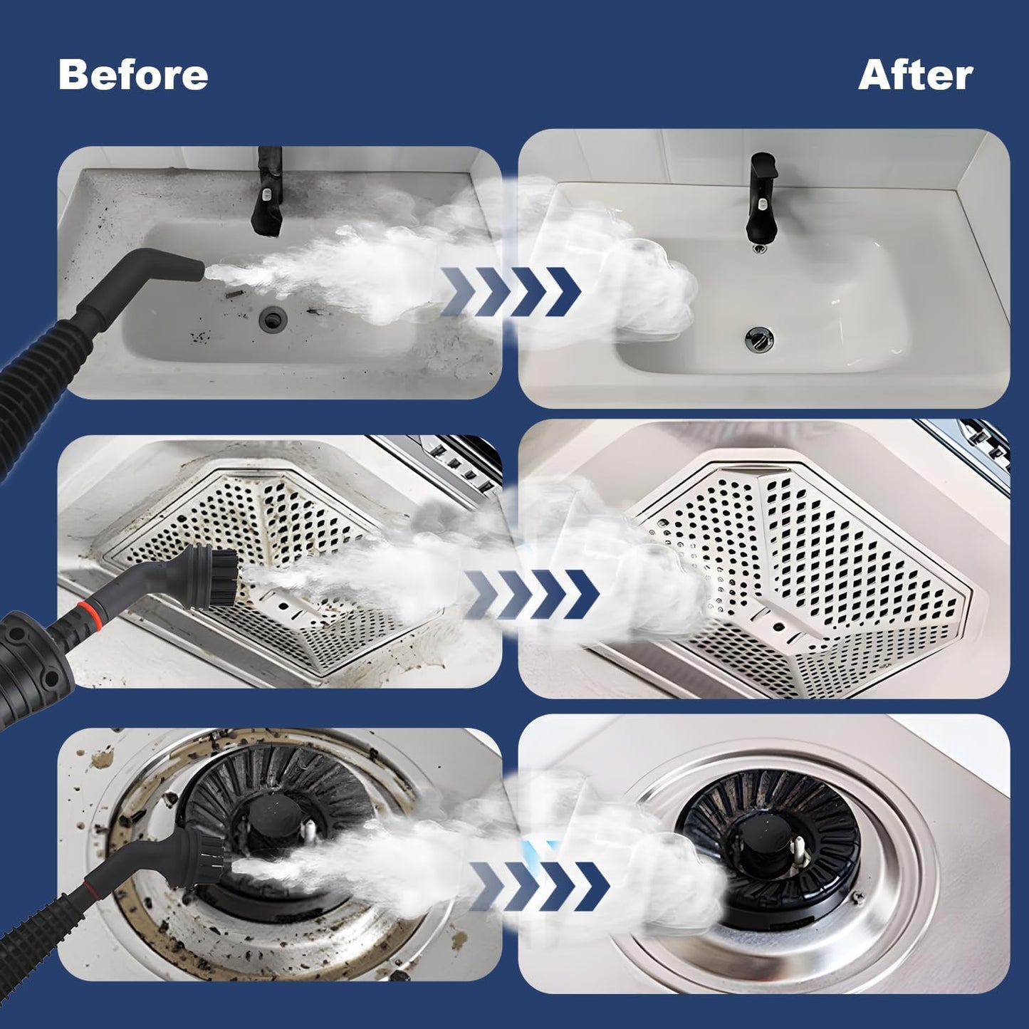 Norvo | Høytrykk håndholdt dampvasker med 9-delt tilbehørsett – Valtira