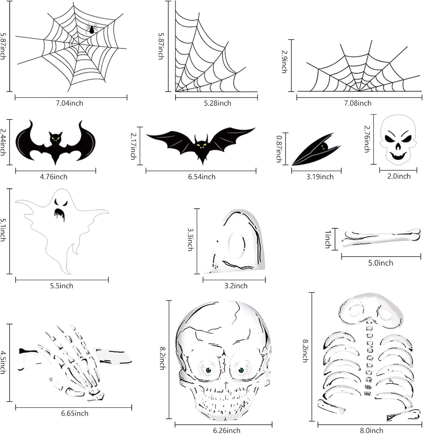 140PCS Halloween Vindu Klistermerker Dekor - Dobbeltsidige Avtakbare Klistremerker For Innendørs Halloween Fest Dekorasjoner Norvo
