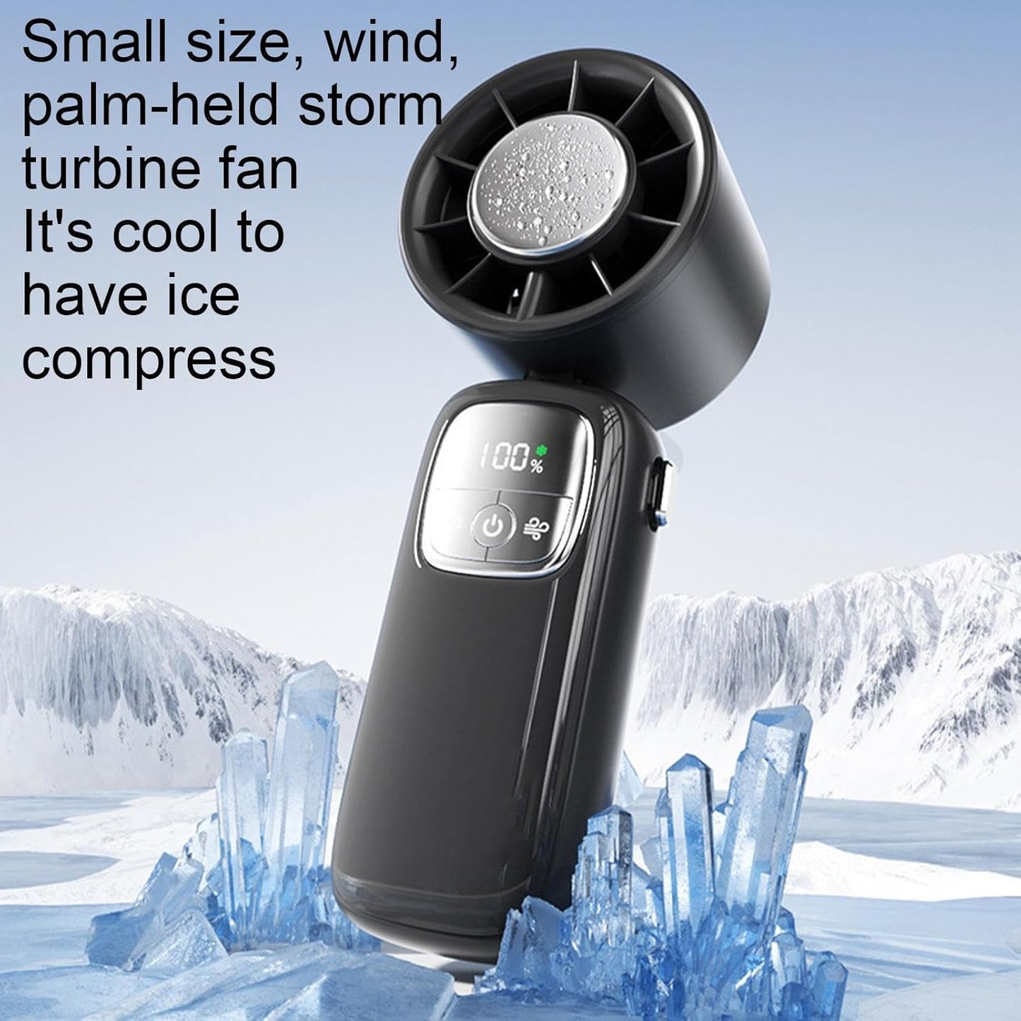 Norvo | Bærbar sammenleggbar håndholdt vifte med LED-skjerm 100 hastigheter