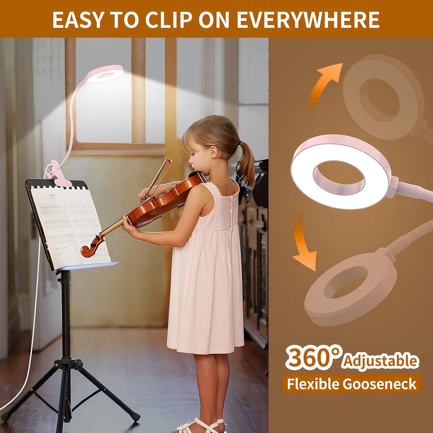 Norvo | 3 fargemodi LED-bordklemmlampe med & fleksibel gåsnek – Selvara (1+1 GRATIS)