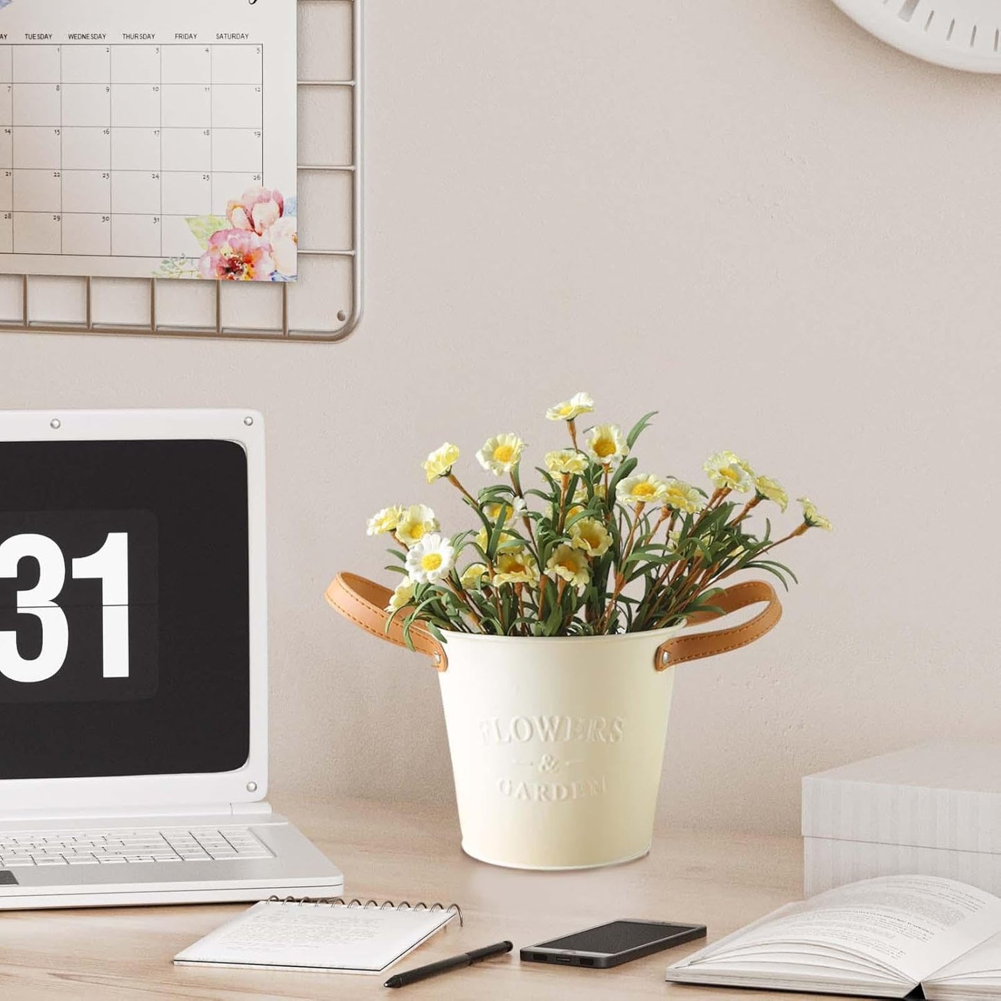 Norvo | Dekorative plantepotter med lærhåndtak – blomsterpotter for hjem og hage