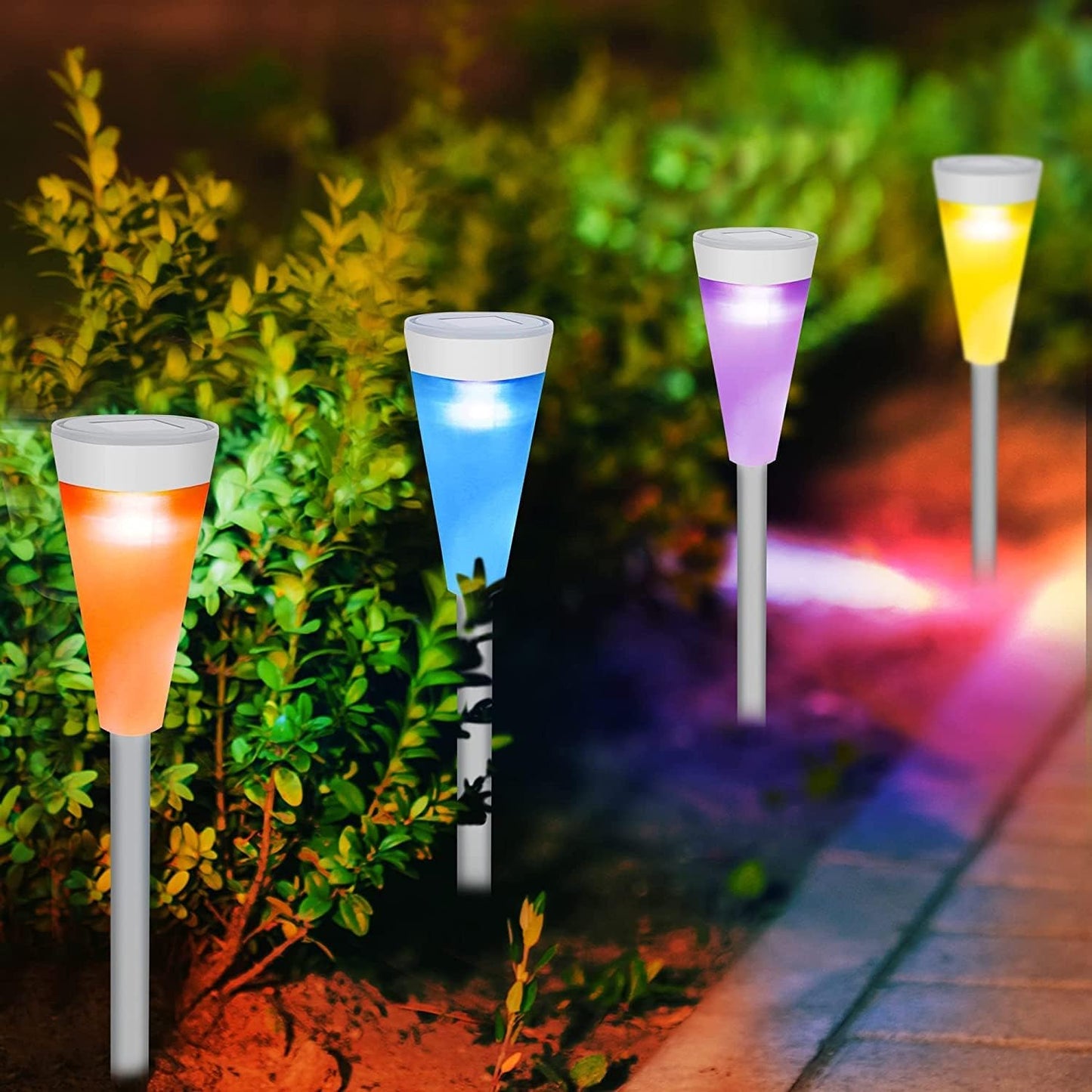 Norvo | Solcelle LED hagebelysning med fargeforandring – Dekorativ utendørs belysning for blomsterbed og stier