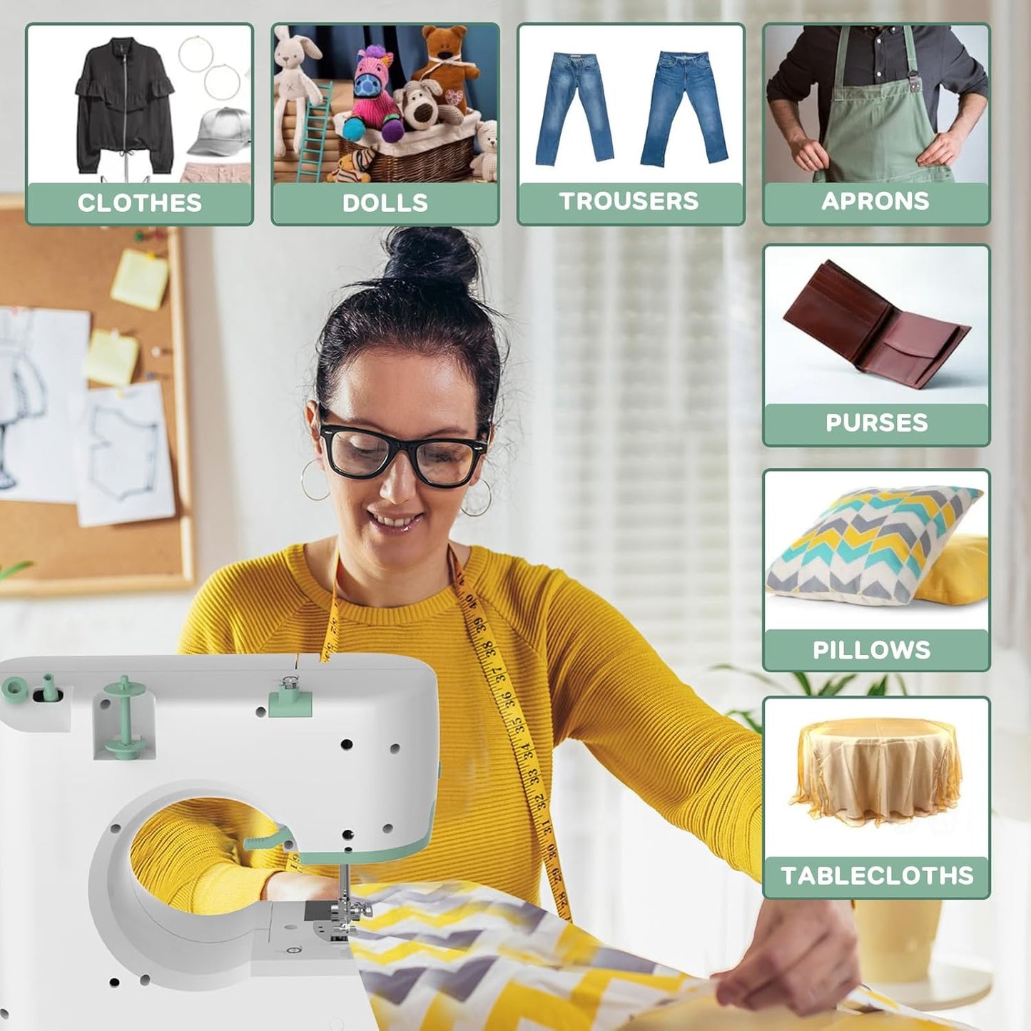 Norvo | Bærbar symaskin med 12 sting og forlengelsesbord – StitchPro