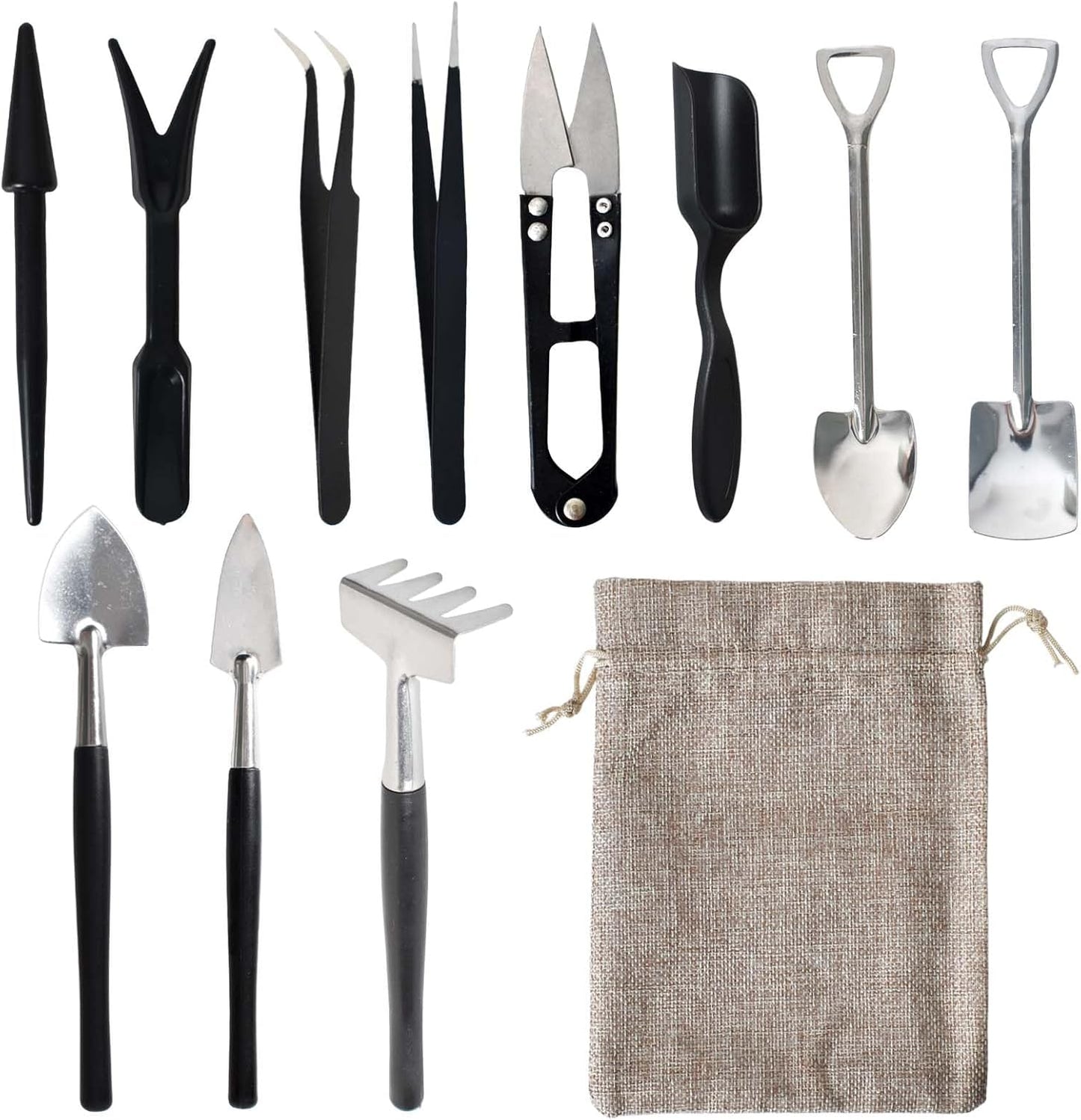 Frendorf | 12-i-1 Sukulentverktøysett med oppbevaringspose for innendørs hagearbeid