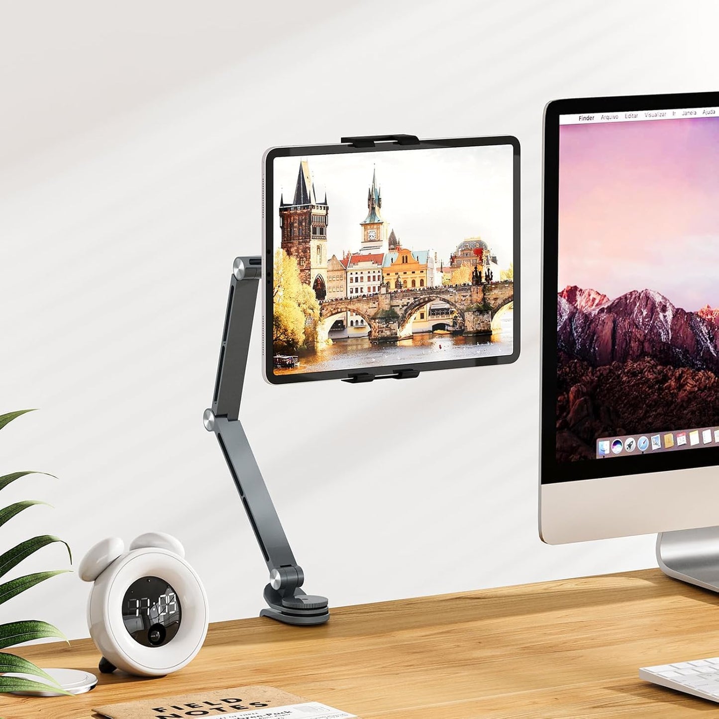 Norvo | Justerbart aluminiumstativ for nettbrett med 360° rotasjon – Movaro