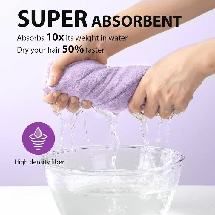 Norvo | Mikrofiber Hårhåndkle Sett | 3 Pakke for Rask Tørking