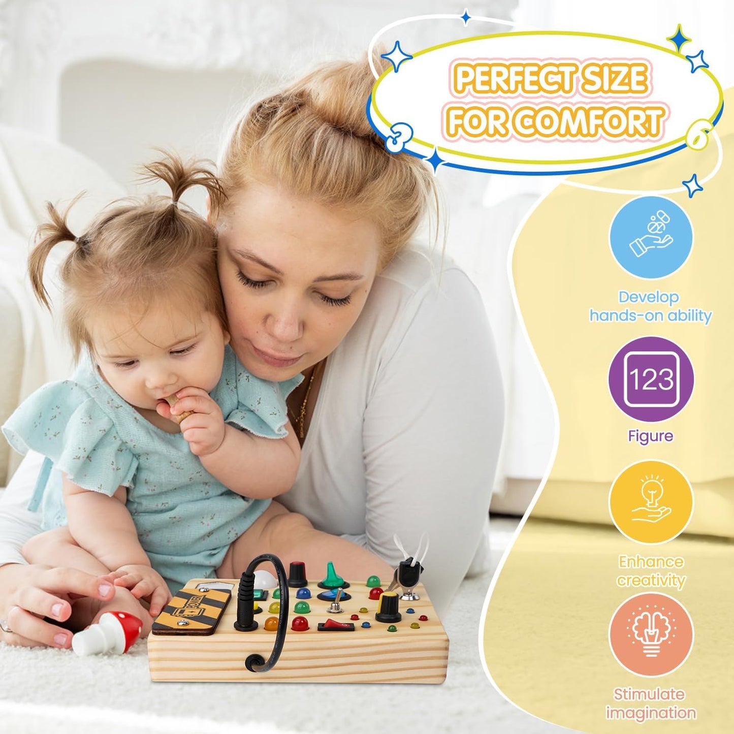 Norvo | EcoToys GlowSwitch | Utvikle kreativiteten til barnet ditt - Montessori LED trelekeplate