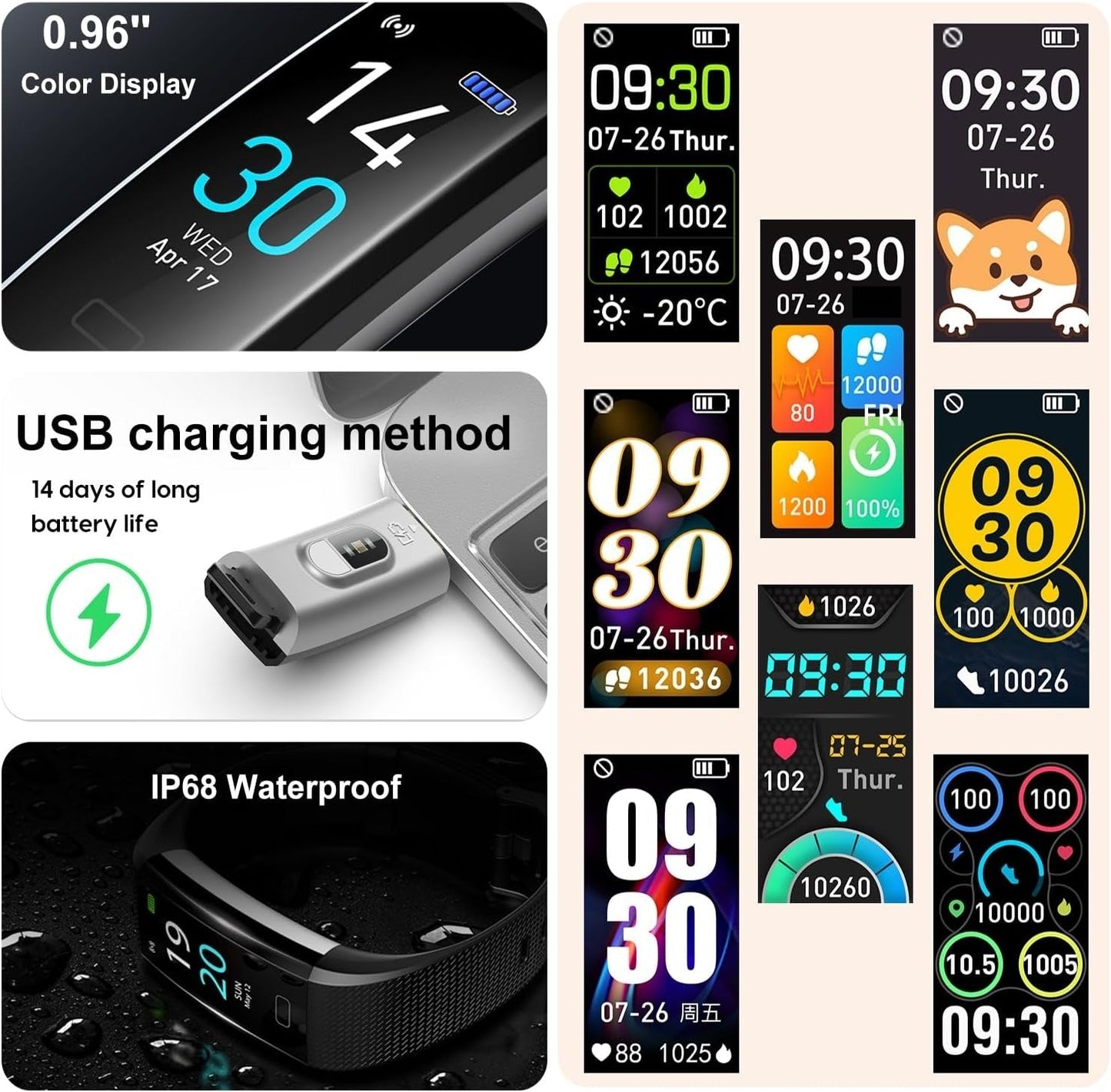 Norvo | Blodtrykk- og hjertefrekvensmonitor Smartklokke | Vanntett, søvnovervåking & treningsinnsikt for daglig helseforvaltning