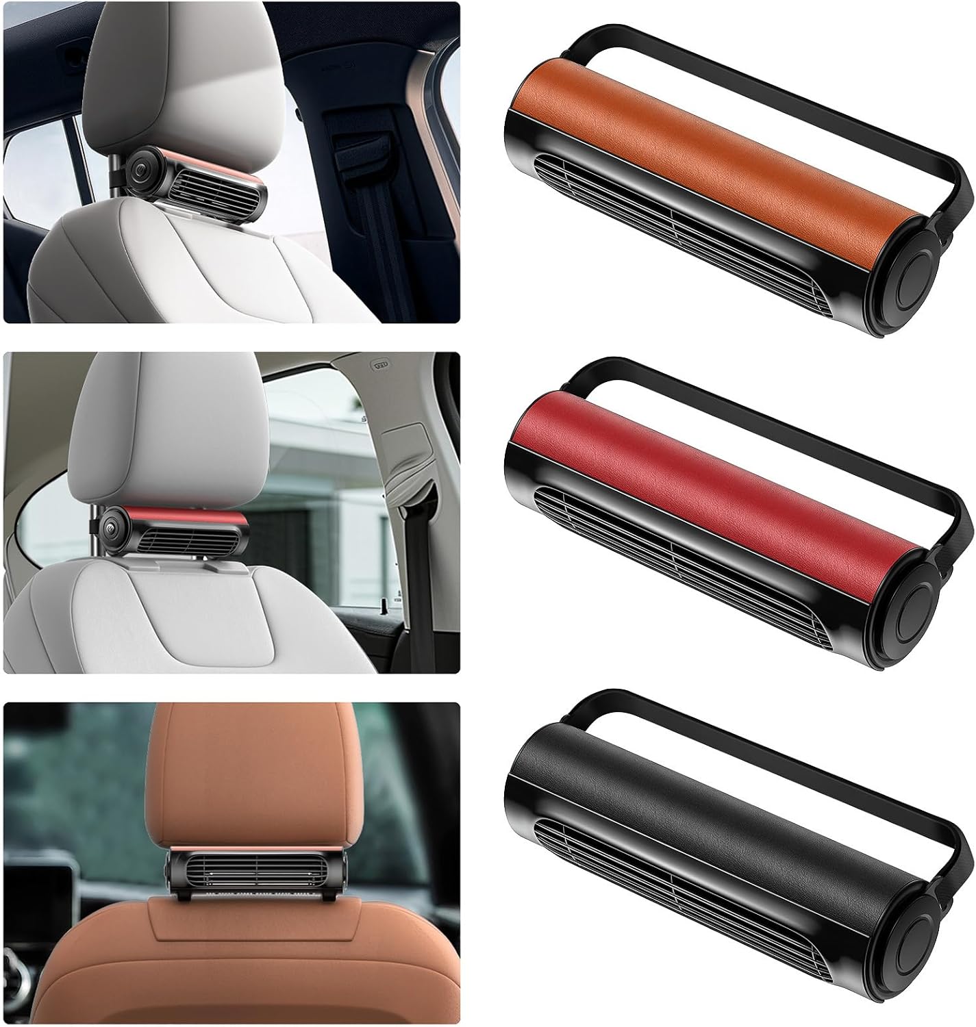 Norvo | Bærbar USB bilsete vifte med justerbar hodepute stropp