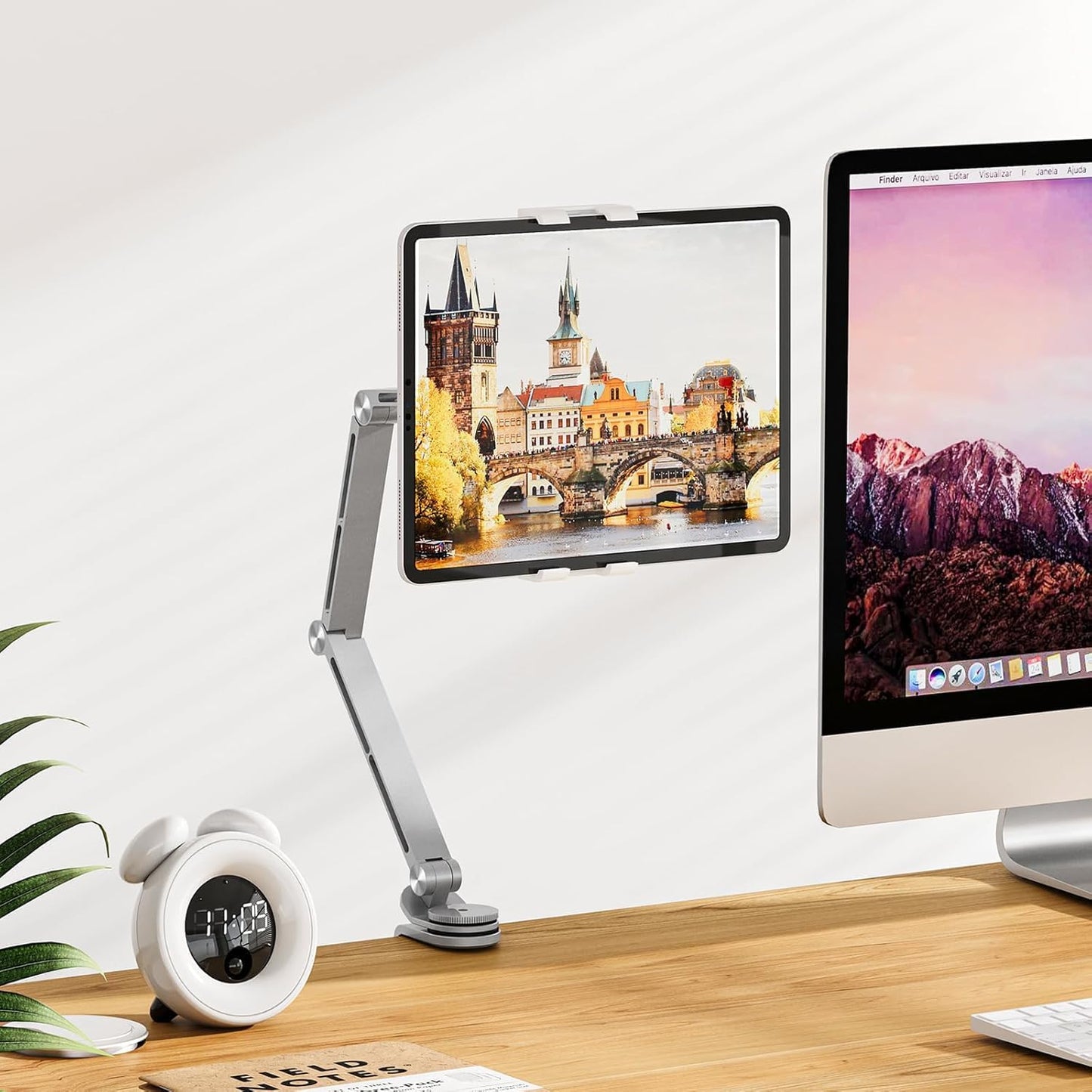 Norvo | Justerbart Aluminium Tablet Bordstativ med 360° Rotasjon – Movaro