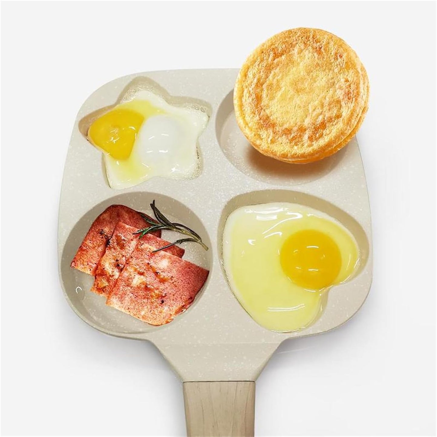 Norvo | 4-kopp Multifunksjonell Non-Stick Egg Stekepanne – Stjerneformet Design