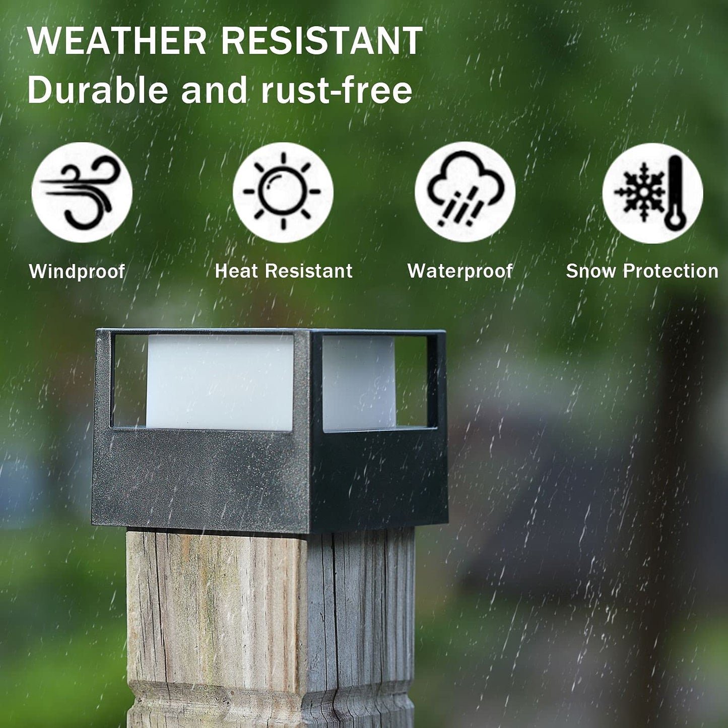 Norvo | Viewsun Solcelle Postlys 4 Pakke - Vanntette Led Hekkslys For 4X4, 5X5, 6X