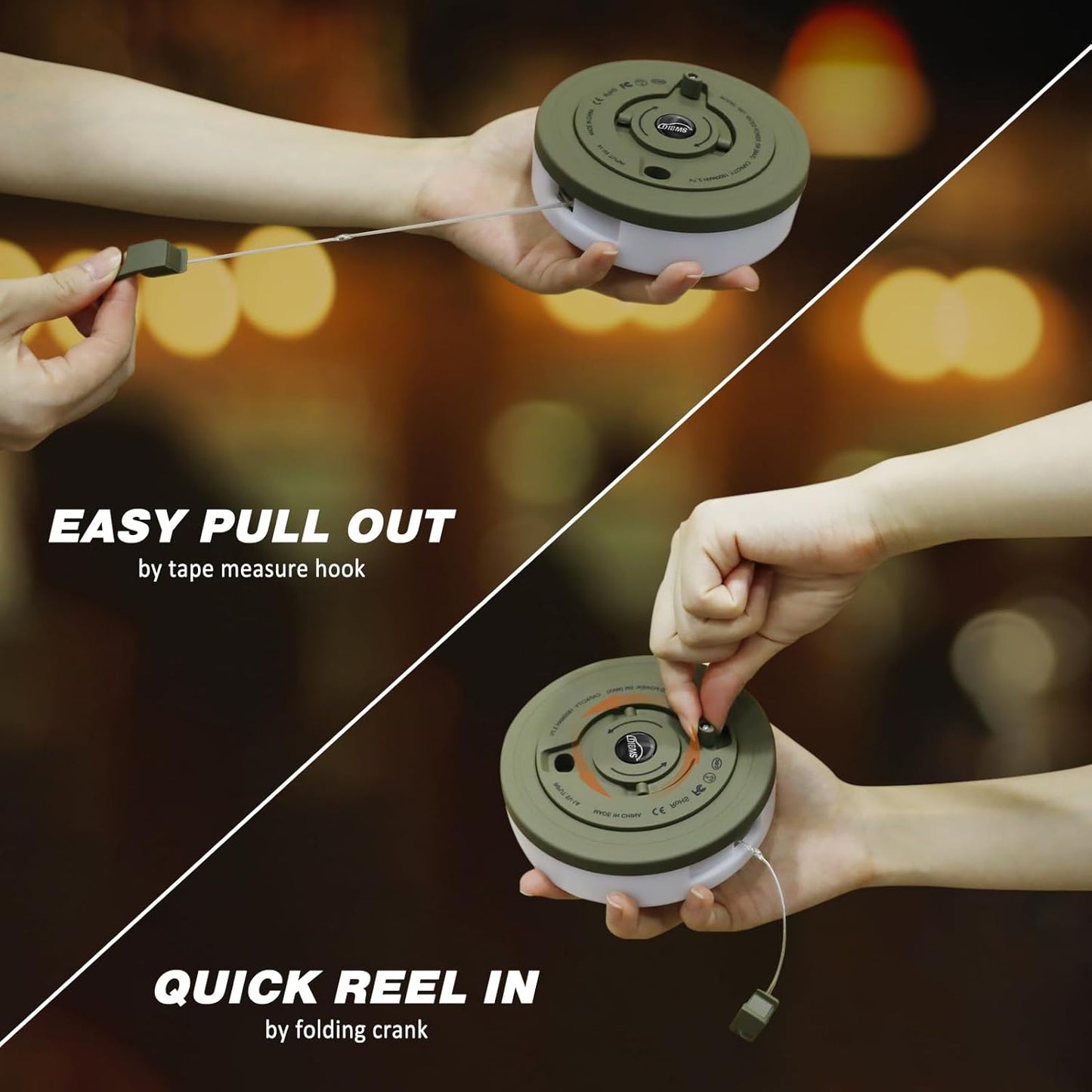 Norvo | Bærbar LED Camping Lyskæde – USB-oppladbare vanntette eventyrlys for utendørs og innendørs bruk (10m)