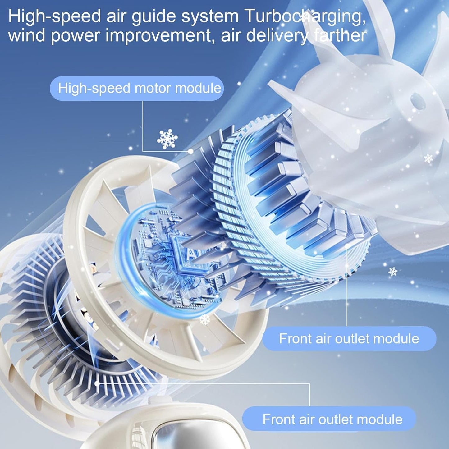 Frendorf | Bærbar sammenleggbar håndholdt vifte med LED-display 100 hastigheter