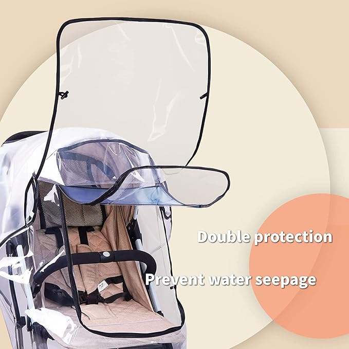 Norvo | Barnevogn Regndeksel – Gjennomsiktig Værbeskyttelseshatt for Barnevogn