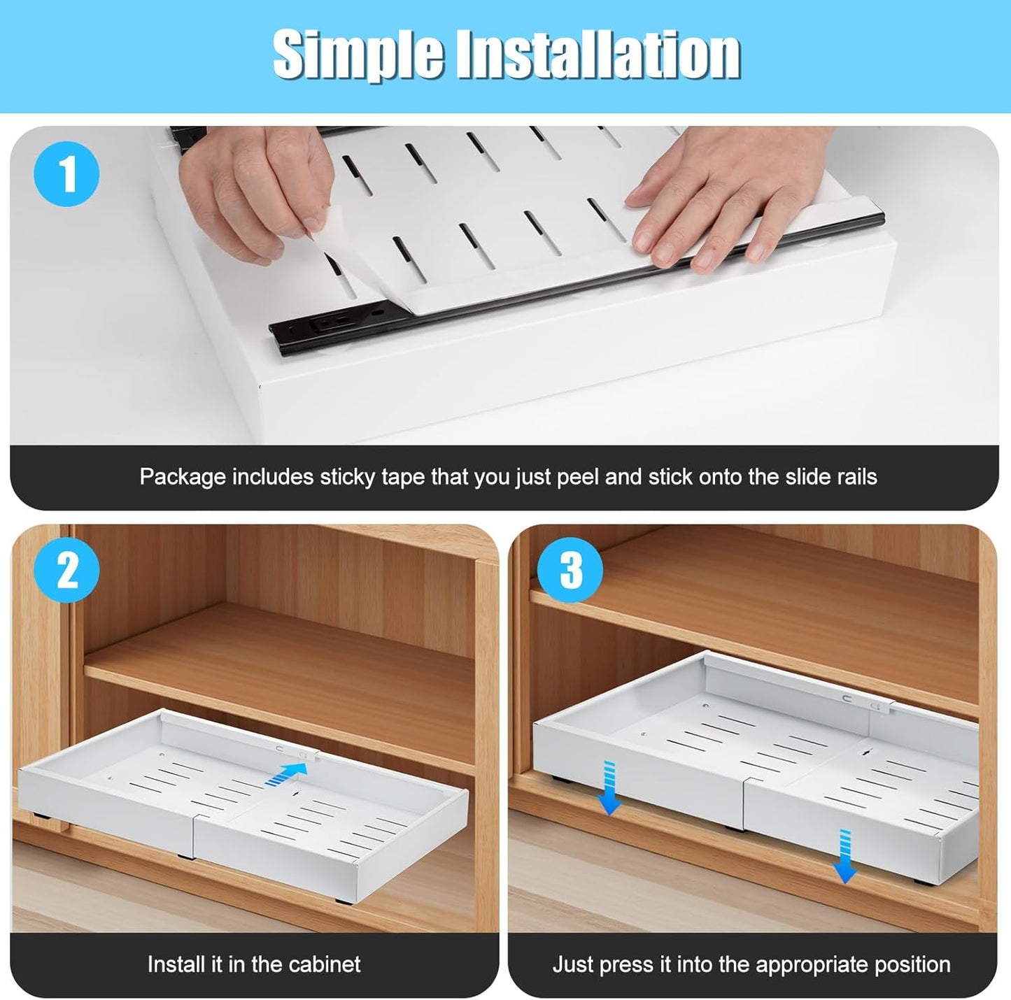 Norvo | 2 Pakke Utrekkbare Kjøkkenskuffer – StoreEase