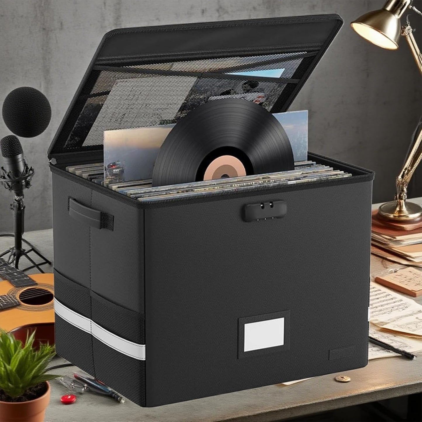 Frendorf | Brannsikker LP-lagringsboks – Vanntett organizer for 150+ 12-tommers plater – Arcion