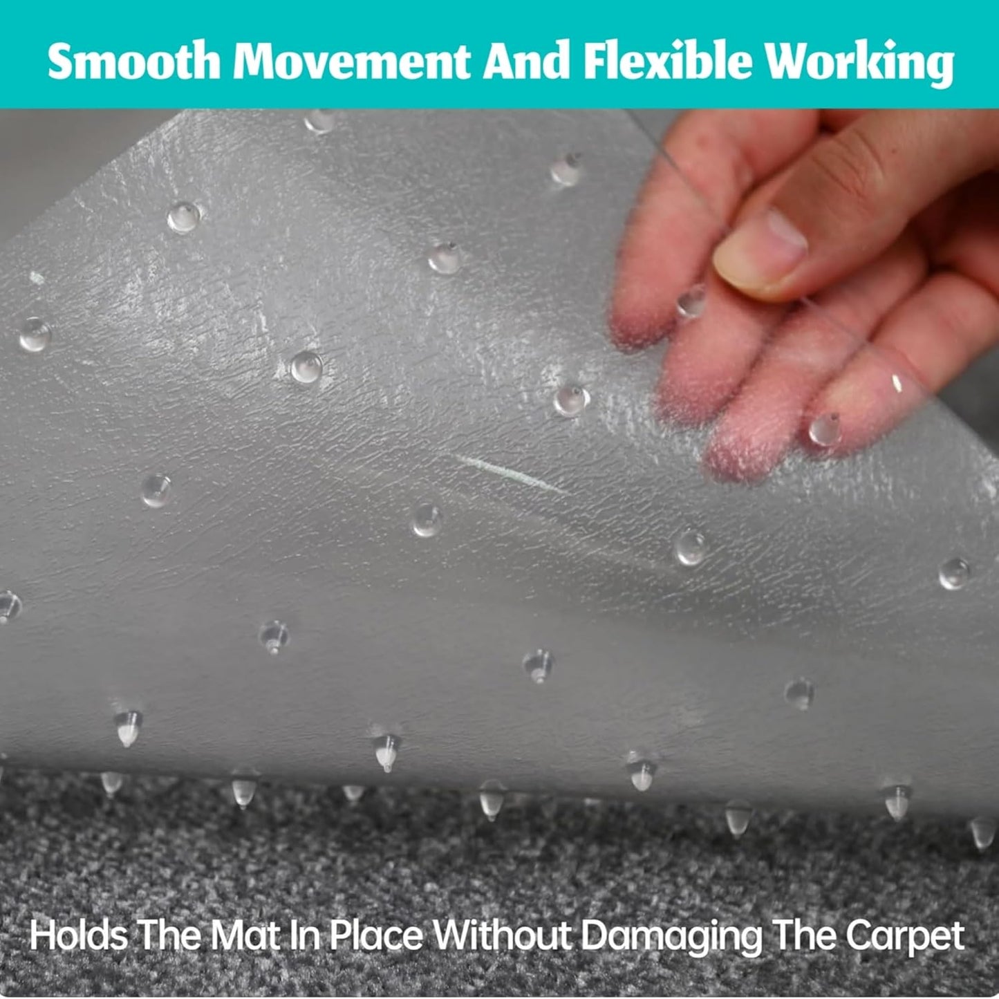 Frendorf | Klar PVC Kontorstolpledd for Lav-Pile Teppegulv – 120×90 cm Beskytter – Myrida