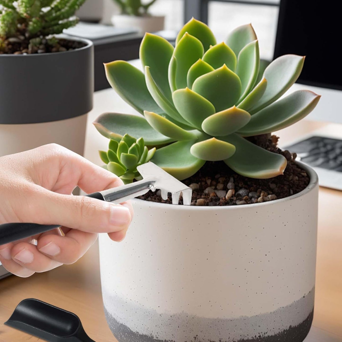 Frendorf | 12-i-1 Sukulentverktøysett med oppbevaringspose for innendørs hagearbeid