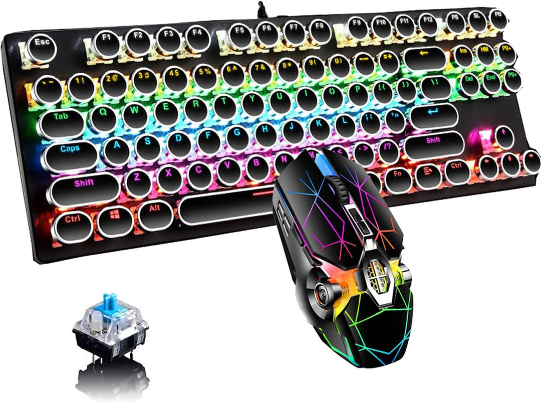 Norvo | 87-Tast Mekanisk Gaming Tastatur RGB Bakgrunnsbelyst Blå Bryter