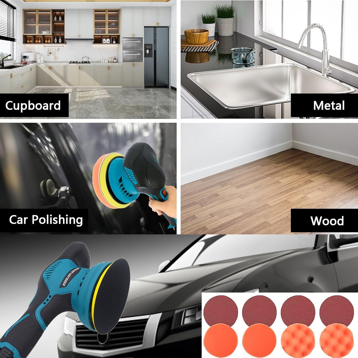 Frendorf | Trådløs bilpoleringsmaskin med doble batterier og 8-hastighetskontroll – Torvex