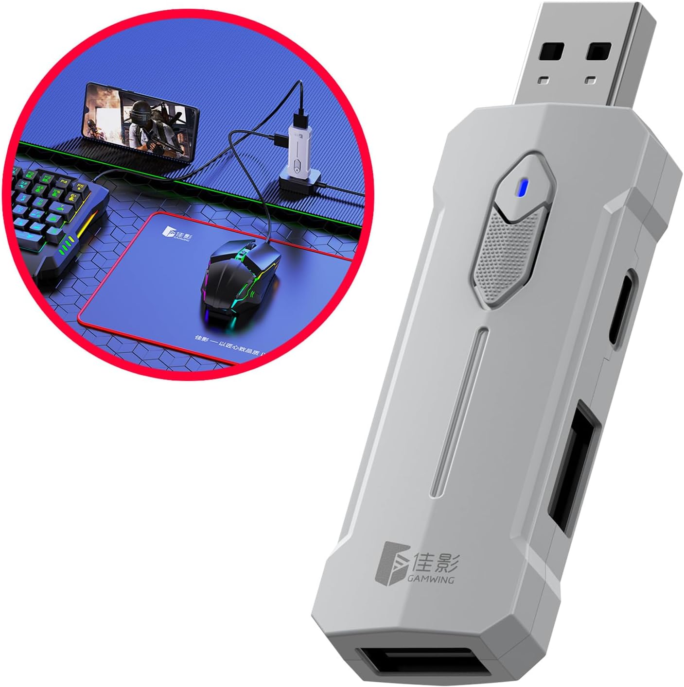 Norvo | RGB Gaming Tastatur og Mus Combo – Ergonomisk Kontroller Adapter Sett – Zyvorn