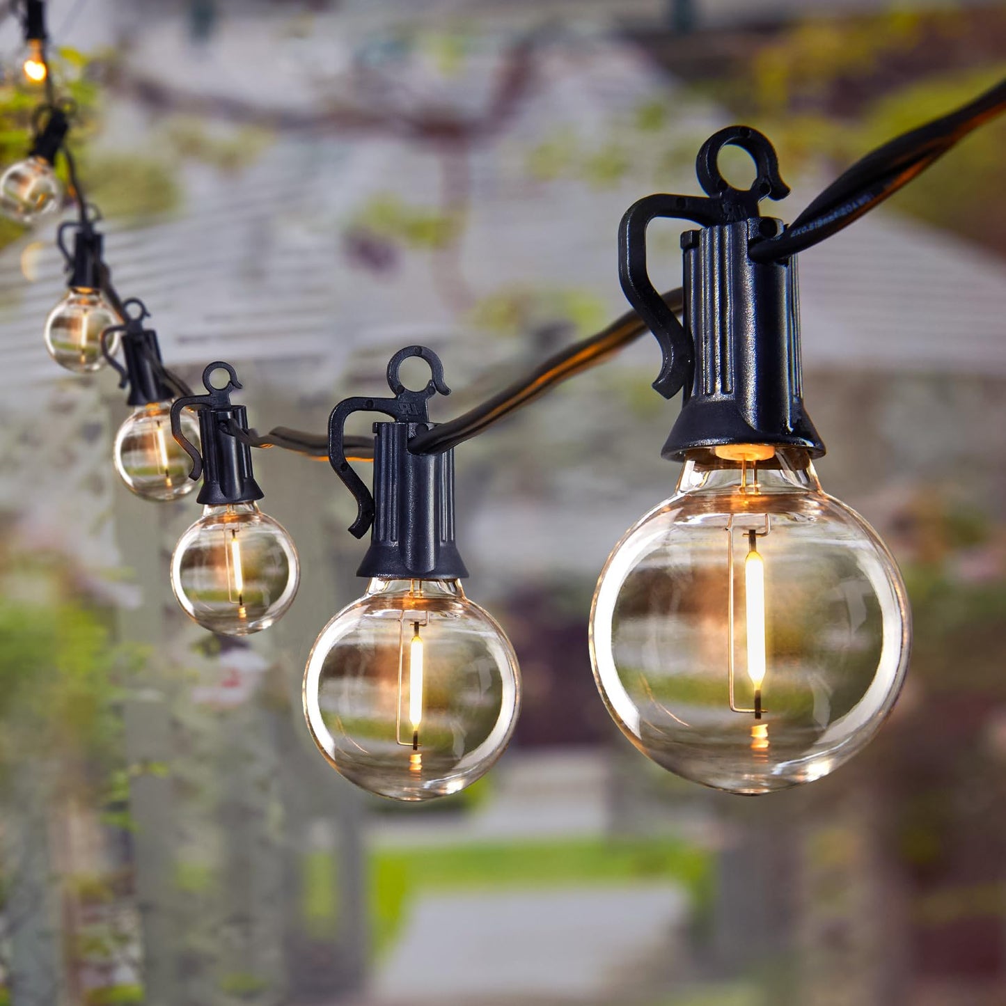 Norvo | Brightown 60Ft Utendørs Lyskjettinger - G40 Globe Led Terrasselys Med 32 Støtsikre Lyspærer