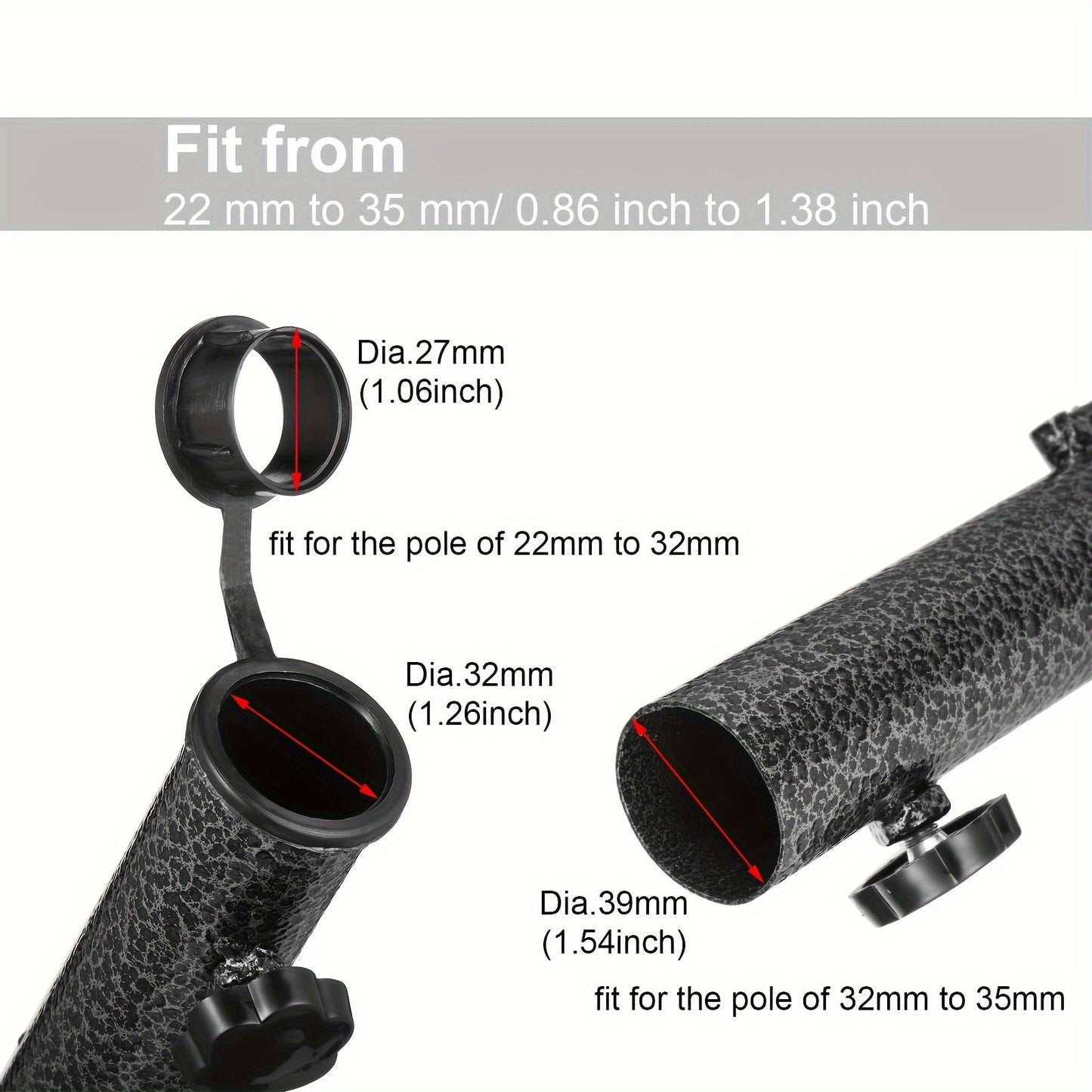 Norvo | Justerbart Paraplystativ Stabello | For Ø 2.8–3.2 cm Paraplystenger | Anti-Sklisikker & Bærbar | Solid Stål Konstruksjon