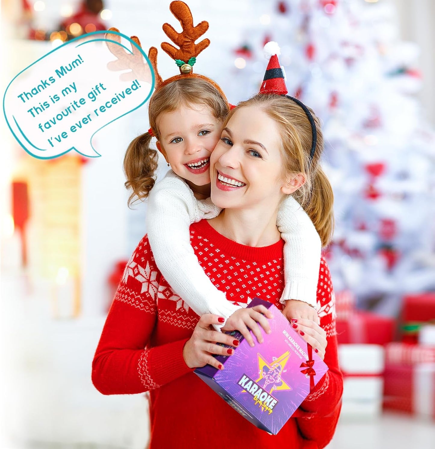 Norvo | Bærbar Mini Karaoke-maskin med Bluetooth-høyttaler og 2 trådløse mikrofoner – Veylo