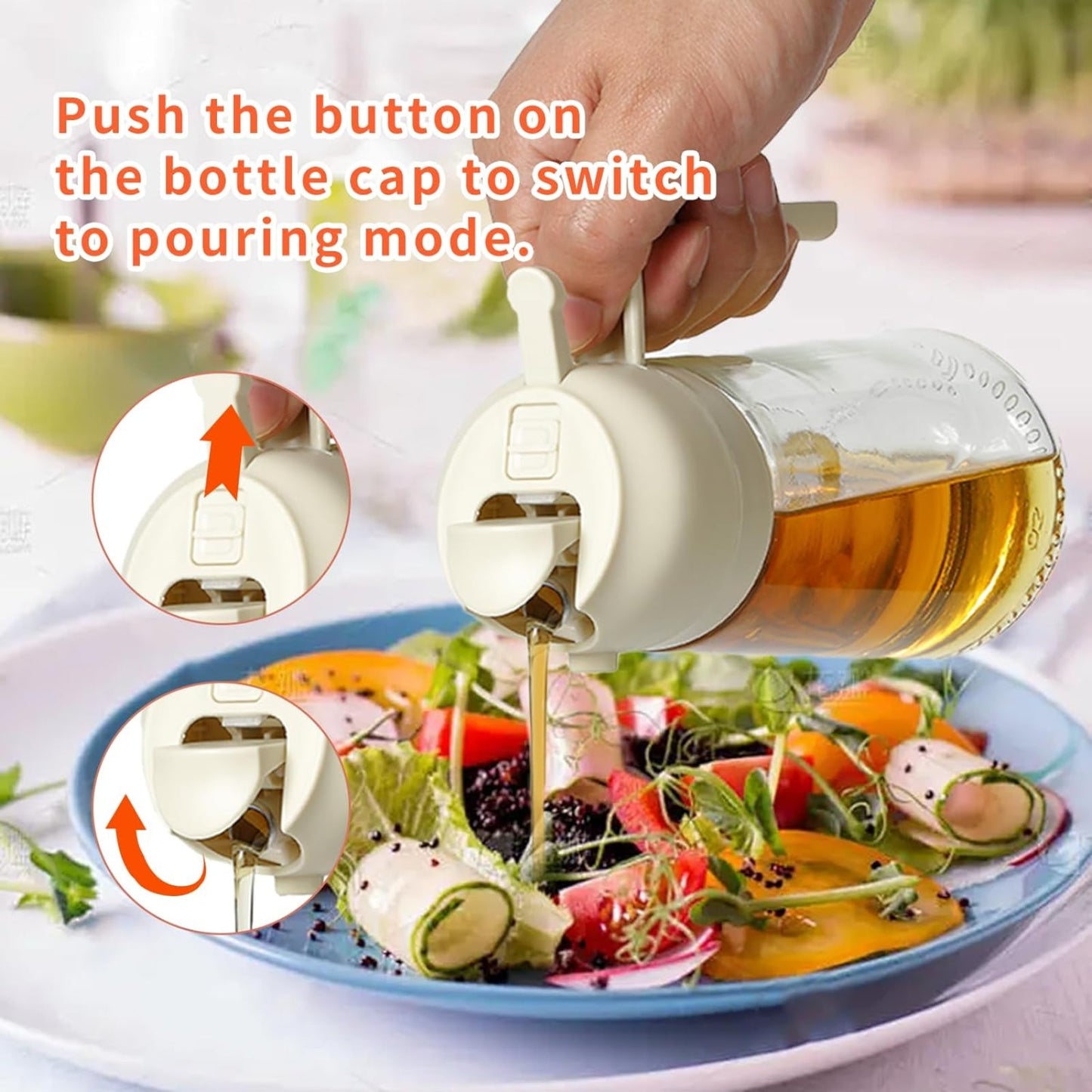 Norvo | 2-i-1 Oljedispenserflaske | Oljepumper og dispenser | Sunn matlagning