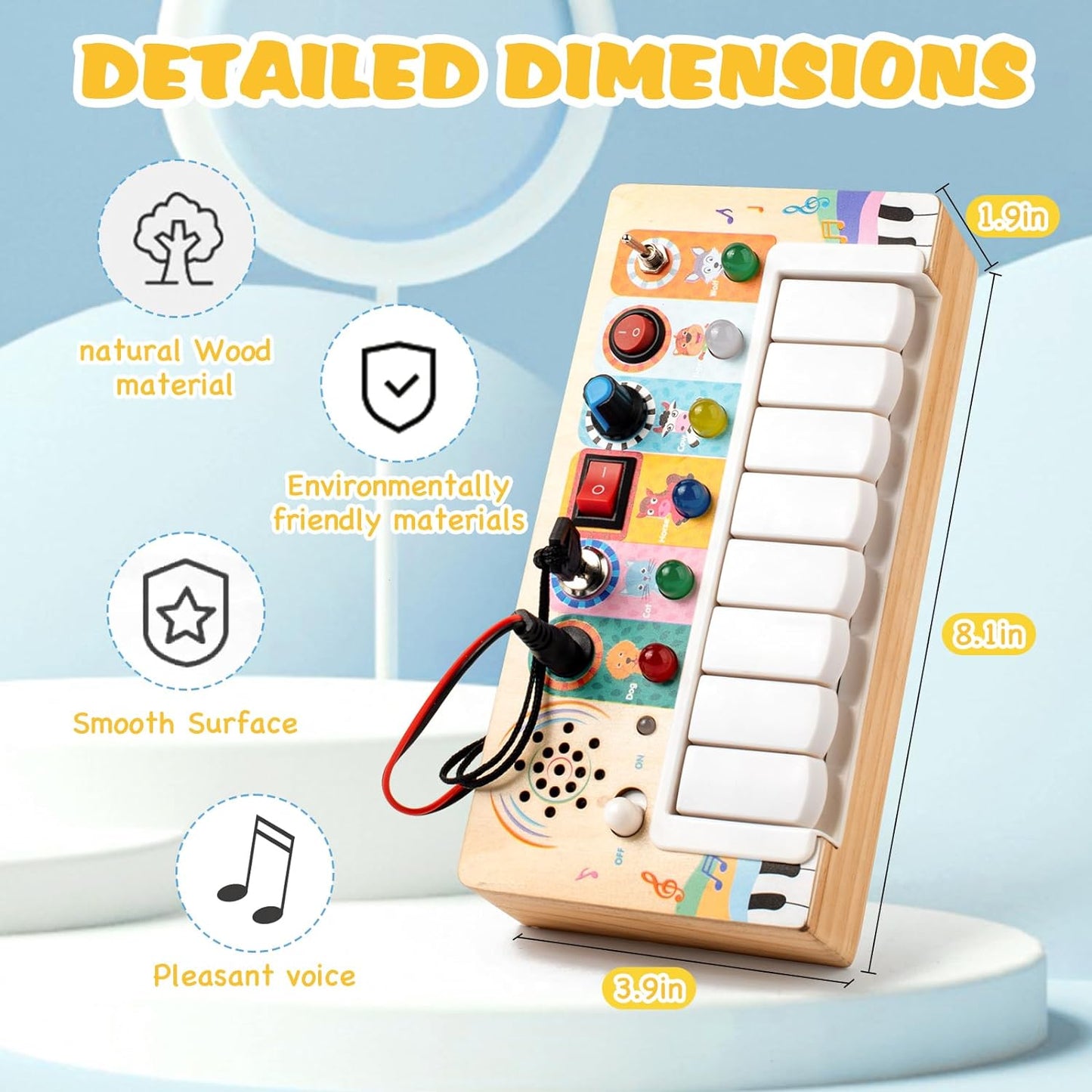 Norvo | Piano Busy Board - Kreativ Musikalsk Opplevelse for Babyer