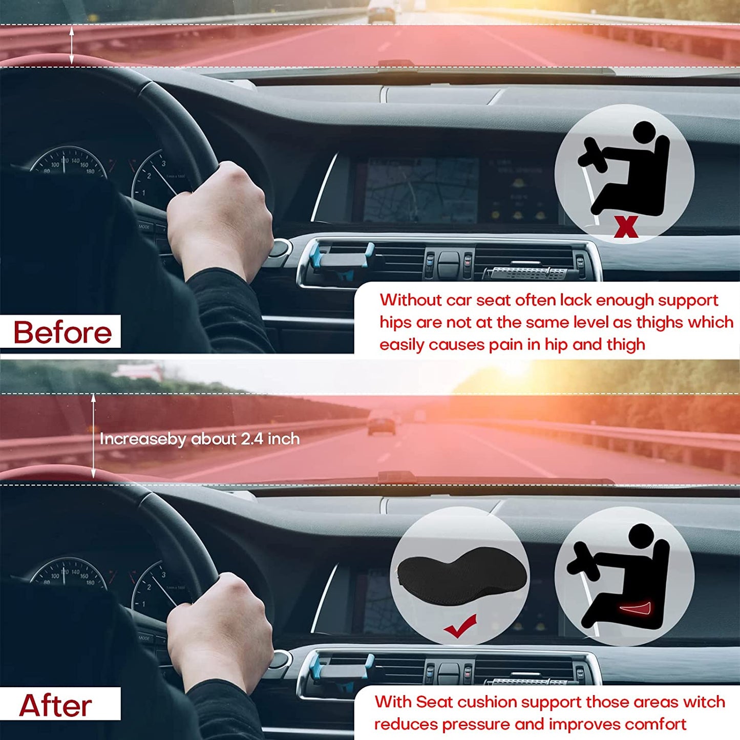 Norvo | Bilstolpute med minneskumstøtte