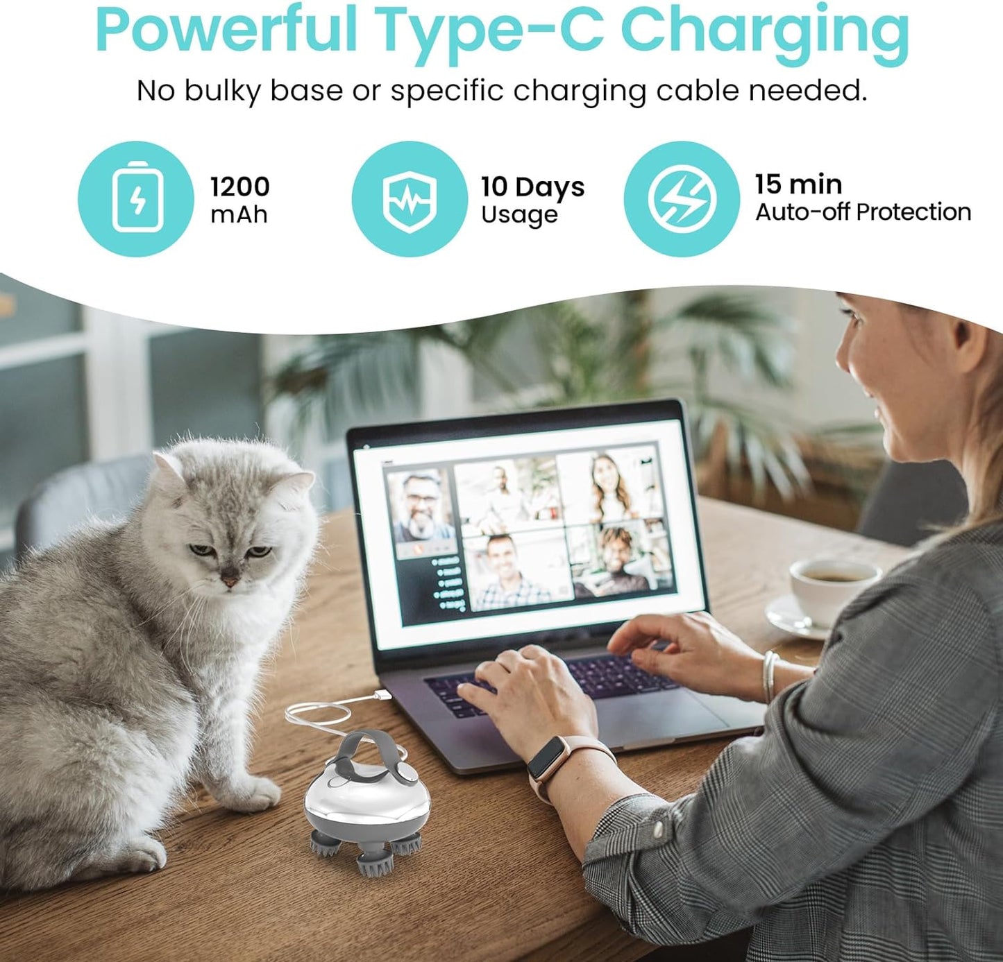 Norvo | Bærbar Elektrisk Hodebunnsmasser