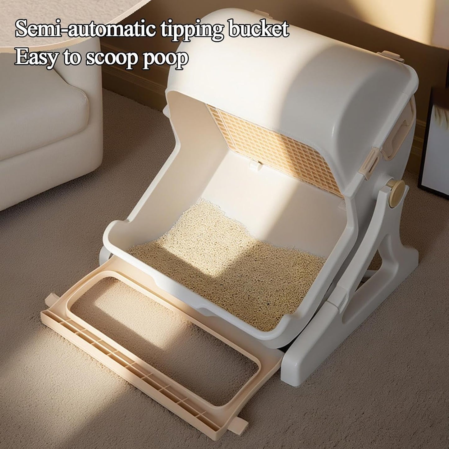 Norvo | Automatisk luktfri kattetoalett med åpen toppdesign – Felvora